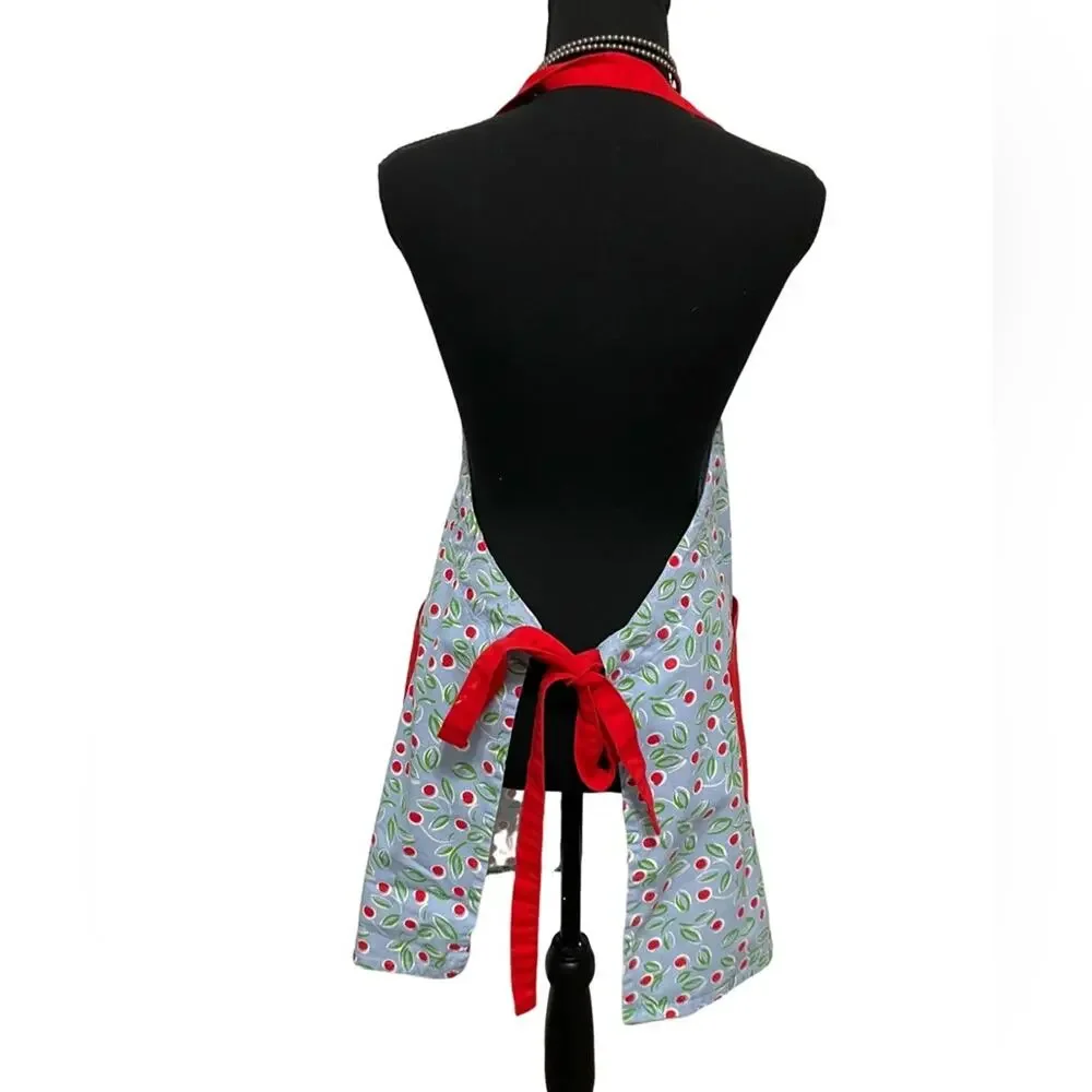 Floral Apron with Red Accents OSFM